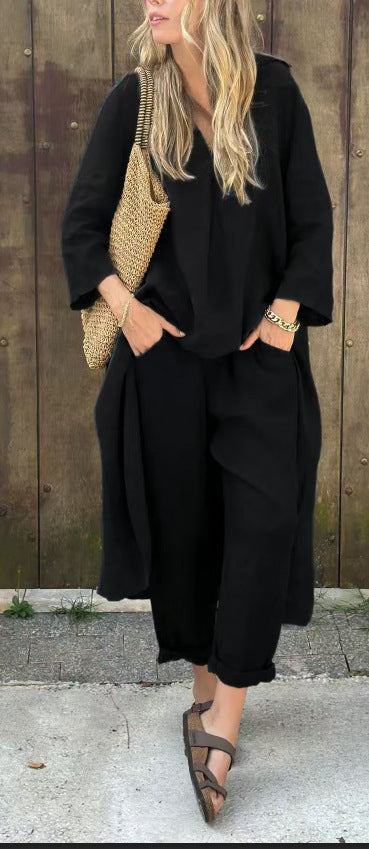 Ensemble Femme Chic Lin & Confort – Élégance Naturelle