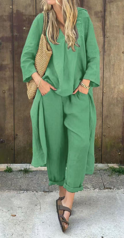 Ensemble Femme Chic Lin & Confort – Élégance Naturelle