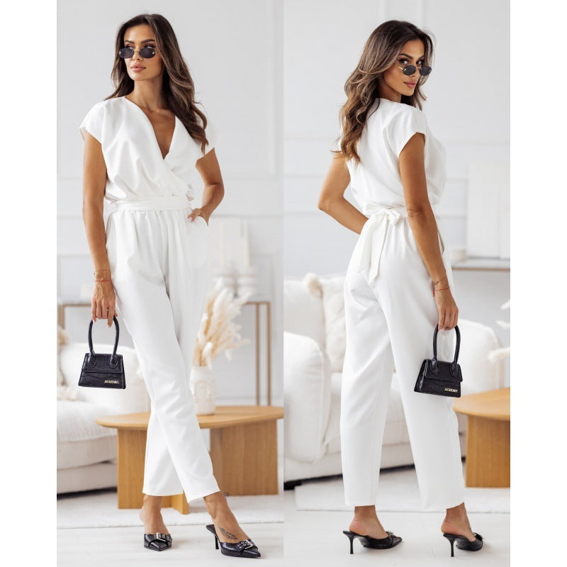 Combinaison Femme Chic Ceinturée – Élégance & Allure