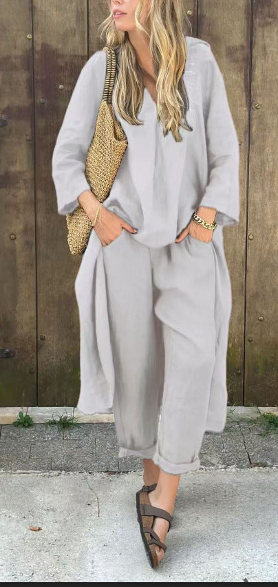 Ensemble Femme Chic Lin & Confort – Élégance Naturelle