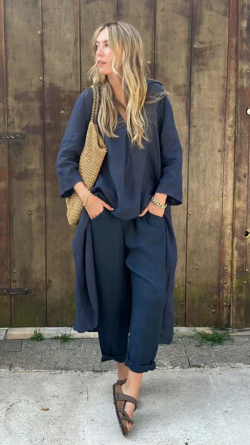 Ensemble Femme Chic Lin & Confort – Élégance Naturelle