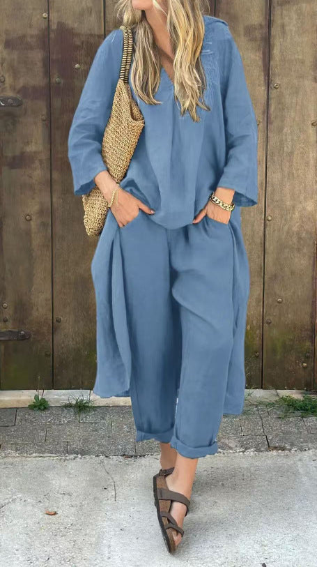 Ensemble Femme Chic Lin & Confort – Élégance Naturelle