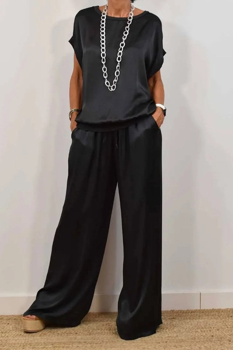 Ensemble Femme Loose Chic – Pantalon Large & Haut Fluide