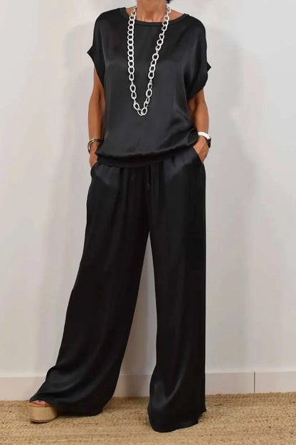 Ensemble Femme Loose Chic – Pantalon Large & Haut Fluide