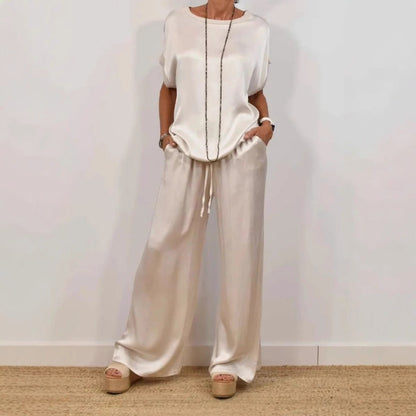 Ensemble Femme Loose Chic – Pantalon Large & Haut Fluide