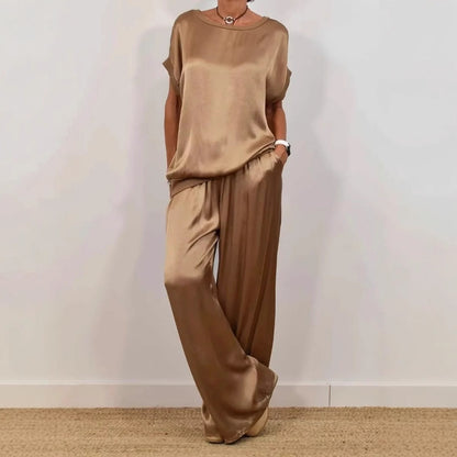 Ensemble Femme Loose Chic – Pantalon Large & Haut Fluide