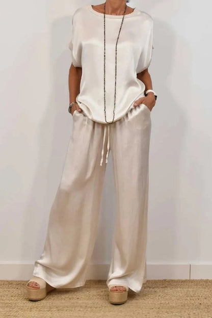 Ensemble Femme Loose Chic – Pantalon Large & Haut Fluide