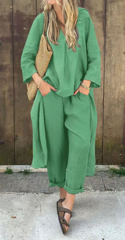 Ensemble Femme Chic Lin & Confort – Élégance Naturelle