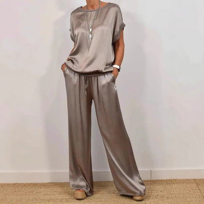 Ensemble Femme Loose Chic – Pantalon Large & Haut Fluide