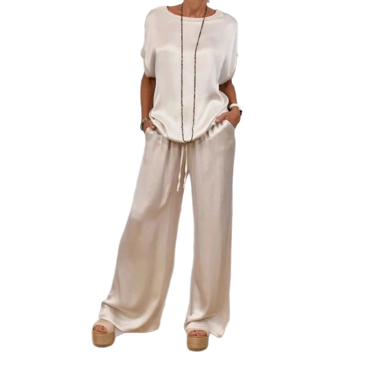 Ensemble Femme Loose Chic – Pantalon Large & Haut Fluide