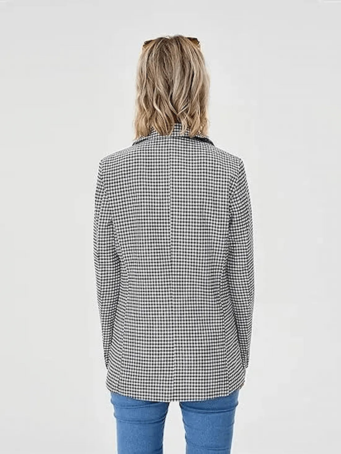 Blazer structuré pied-de-poule femme vue arrière


