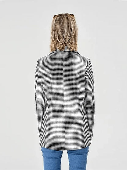 Blazer structuré pied-de-poule femme vue arrière


