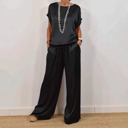 Ensemble Femme Loose Chic – Pantalon Large & Haut Fluide