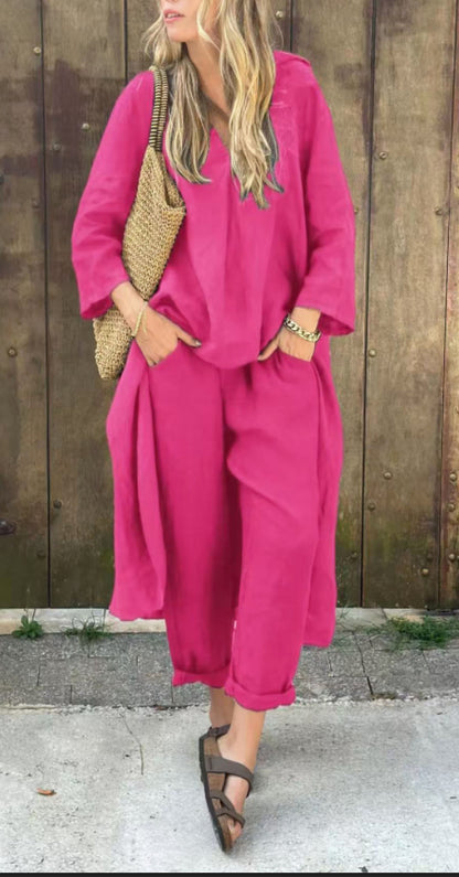 Ensemble Femme Chic Lin & Confort – Élégance Naturelle