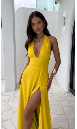 Robe Longue Fendue Dos Nu – Élégance Sexy pour l’Été