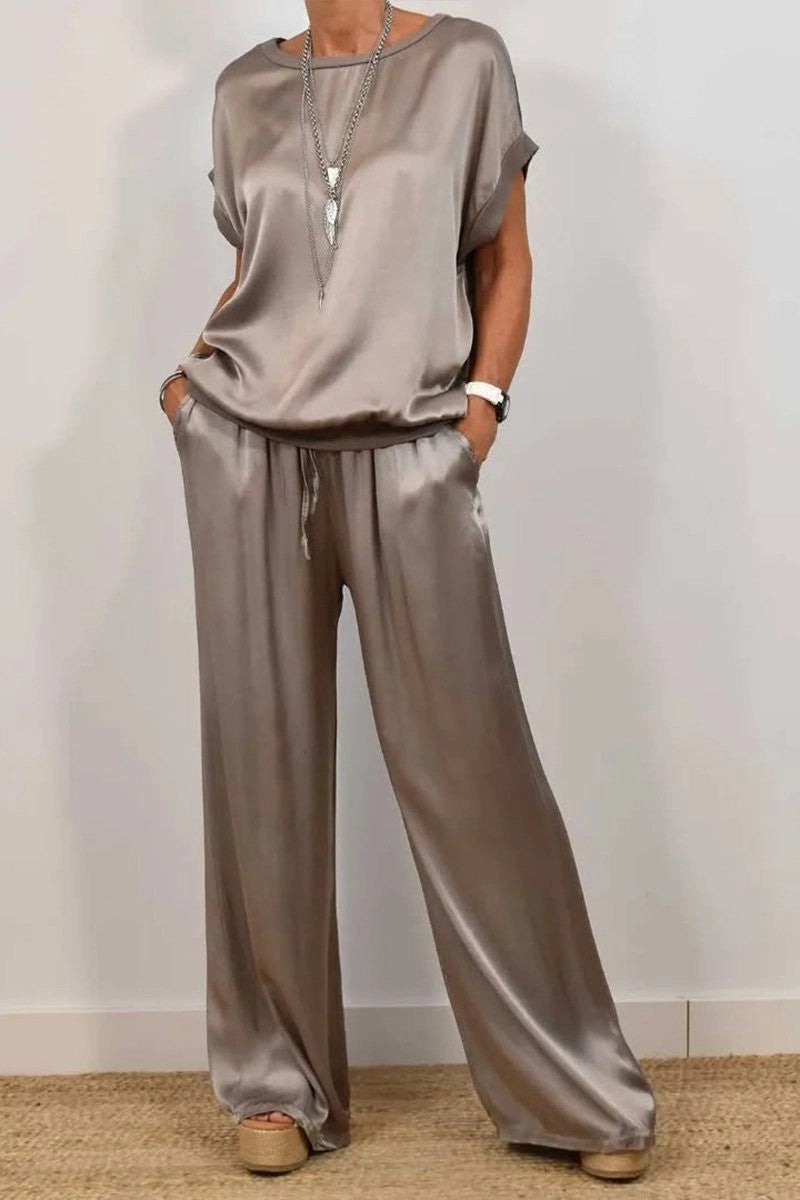 Ensemble Femme Loose Chic – Pantalon Large & Haut Fluide
