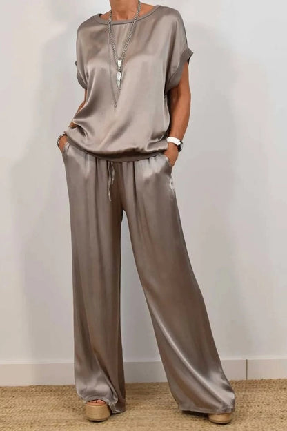 Ensemble Femme Loose Chic – Pantalon Large & Haut Fluide