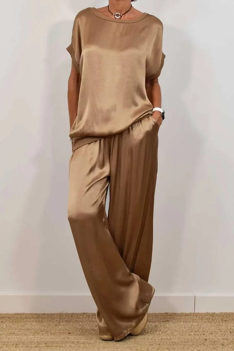 Ensemble Femme Loose Chic – Pantalon Large & Haut Fluide